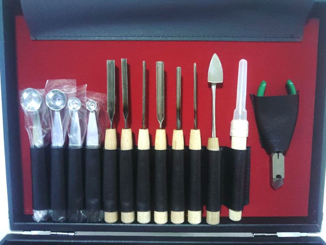 高級むきものセット　包丁　氷彫刻　細工切り【堺包丁】ケース　鍵付き