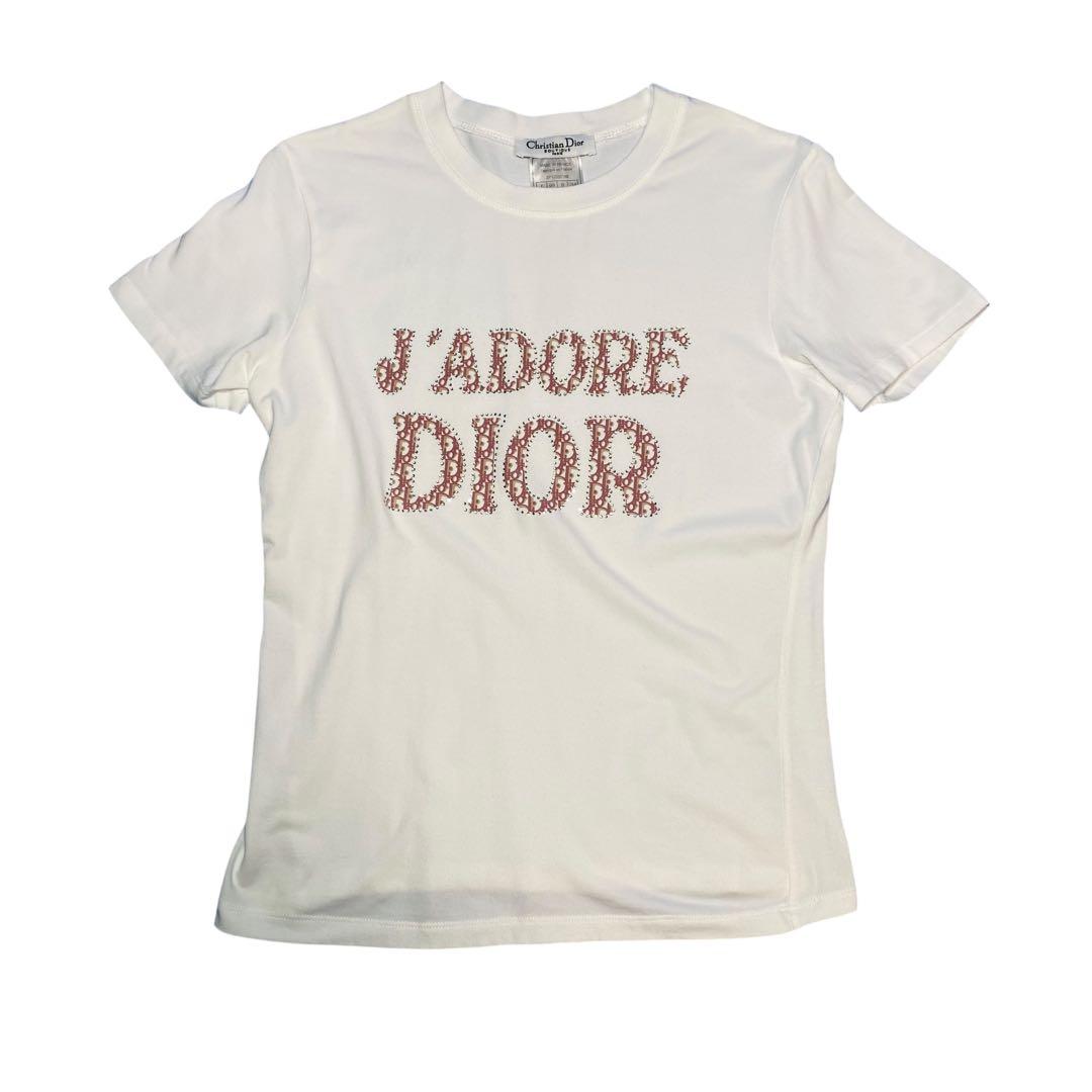 正規品　J'ADORE DIOR ロゴ トロッター柄 ストーン　半袖 Tシャツ