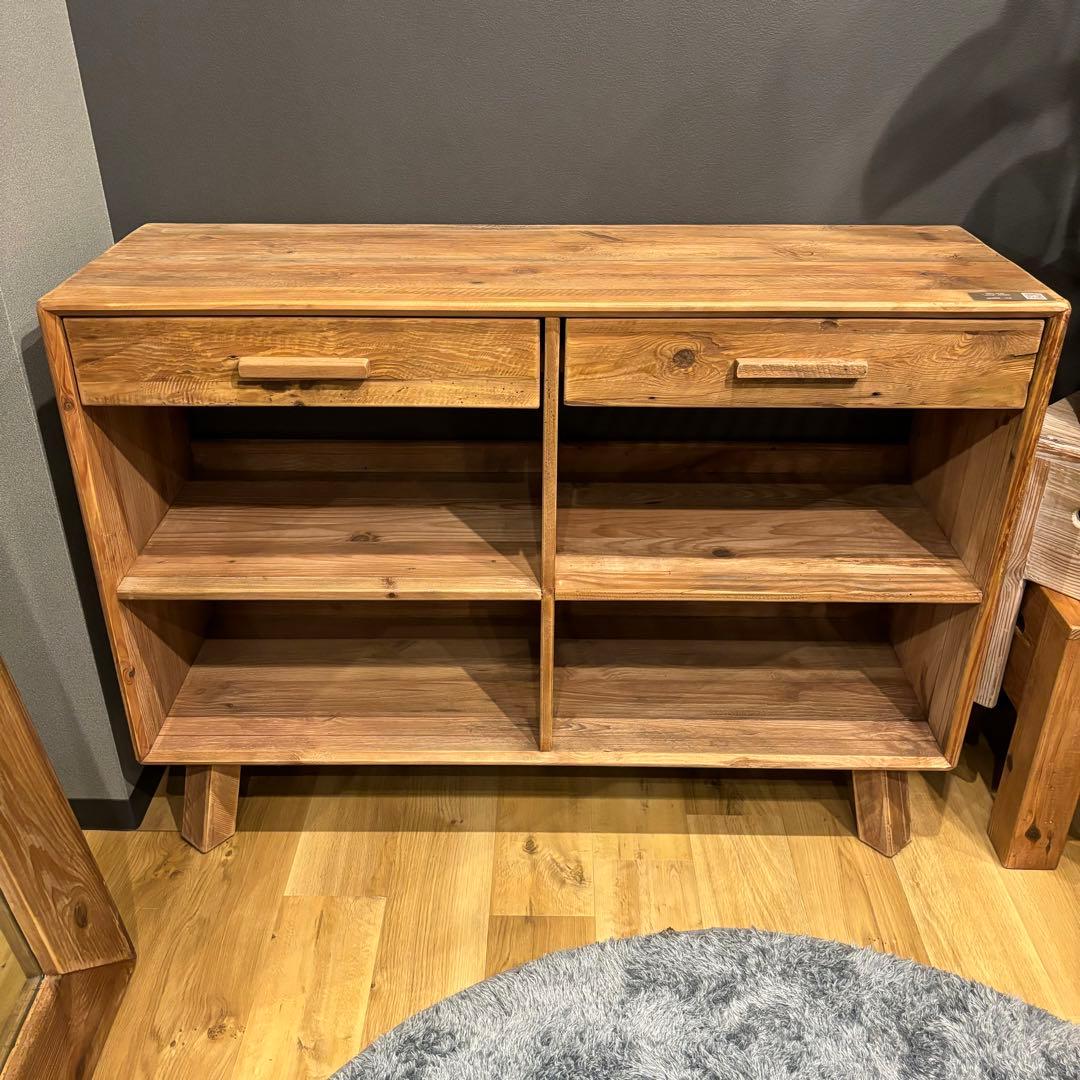 木製シェルフ　サイドボード　ナチュラル　アンティーク　飾り棚　古材　古木　天然木