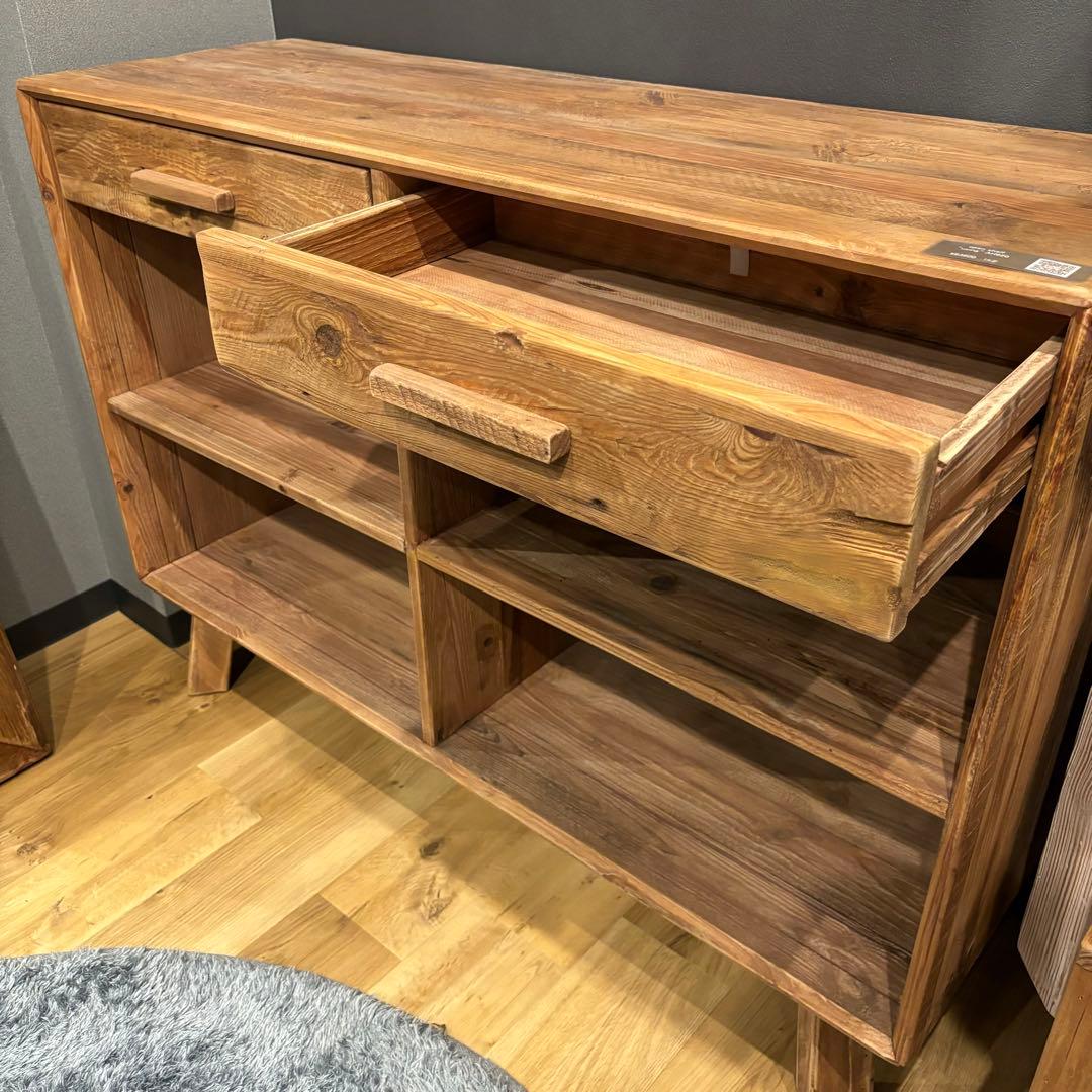 木製シェルフ　サイドボード　ナチュラル　アンティーク　飾り棚　古材　古木　天然木
