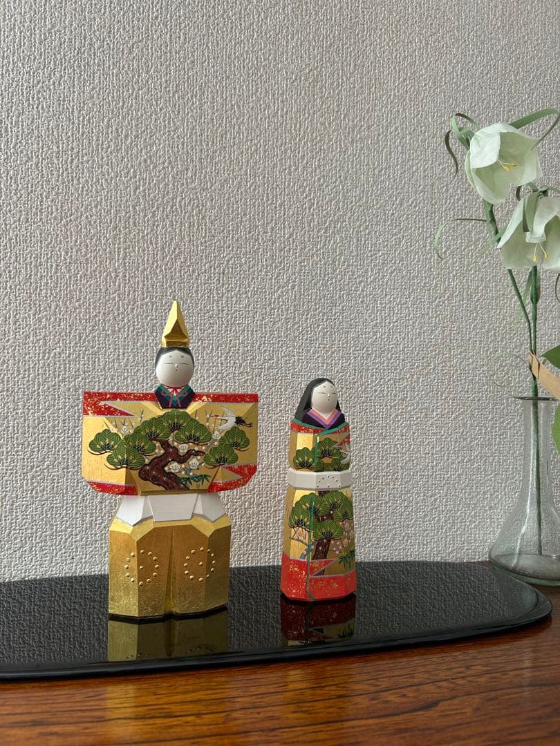 日本橋高島屋購入　最高級品　一刀彫　神泉　神泉作奈良　雛人形　立雛　20.5㎝