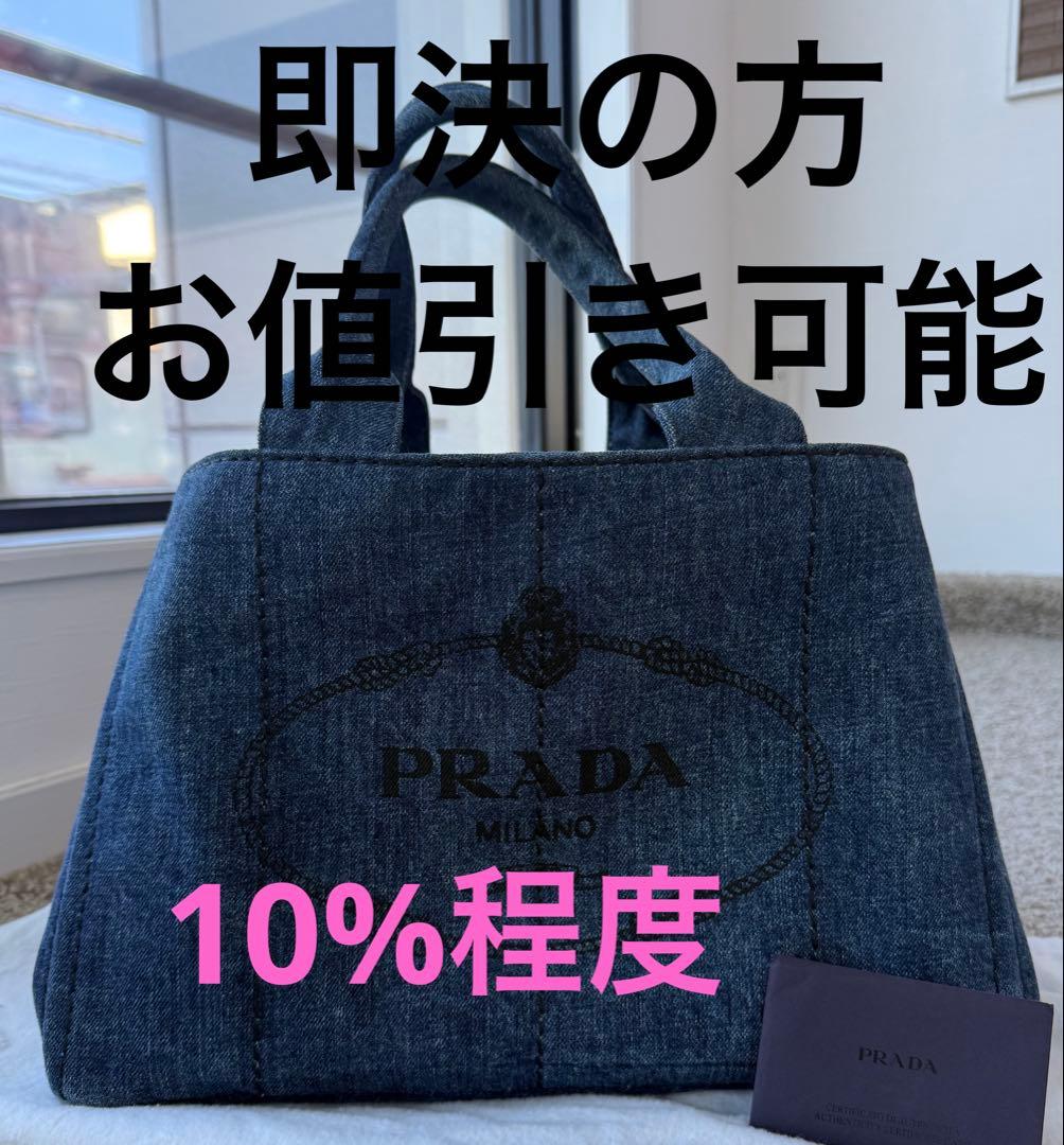 おにく様　PRADAプラダ　カナパ　トートバッグ　デニム　新品同様