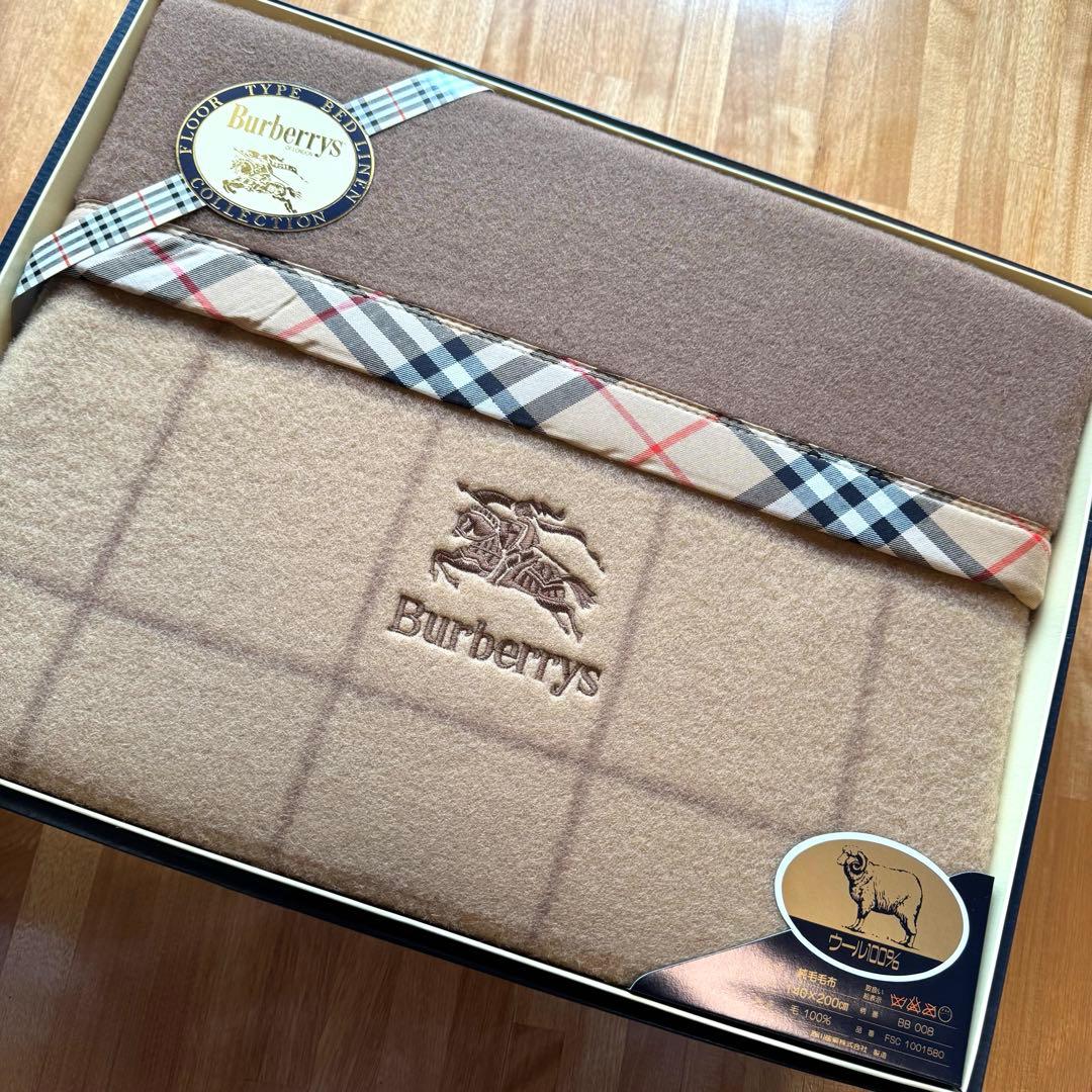 ①未使用 未開封 Burberrys バーバリー ウール100% 純毛布団 正規
