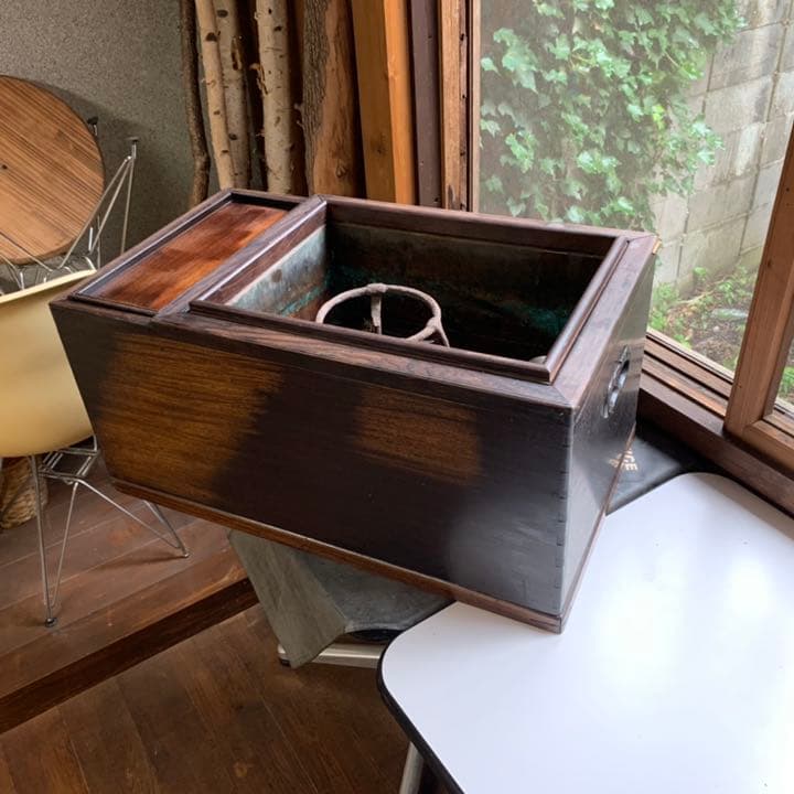 長火鉢02 レトロ　昭和のアンティーク暖　〈直接引き取り限定〉