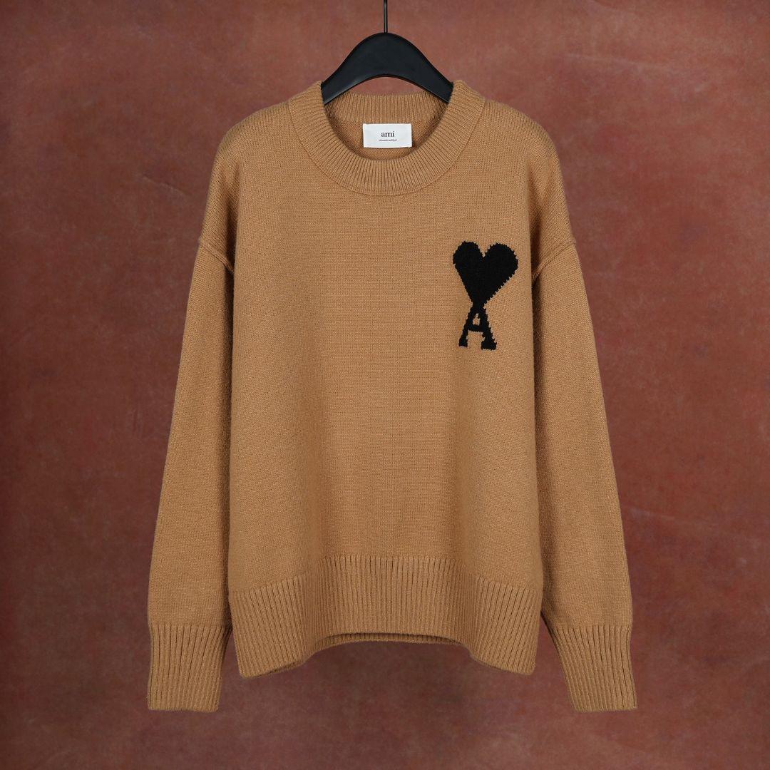 ami キャメル色 クルーネックセーター