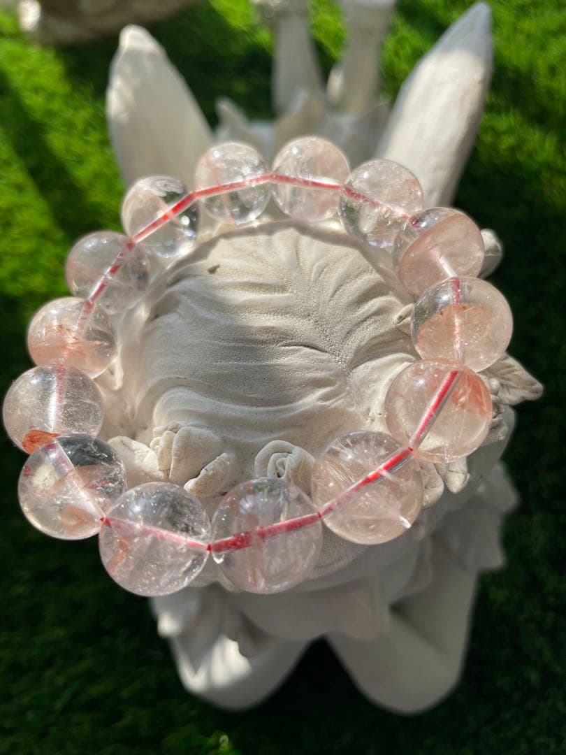 ローズクォーツ ビーズブレスレット ガネーシュヒマール水晶