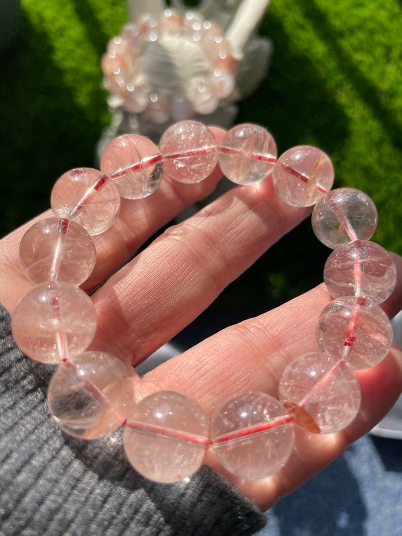 ローズクォーツ ビーズブレスレット ガネーシュヒマール水晶