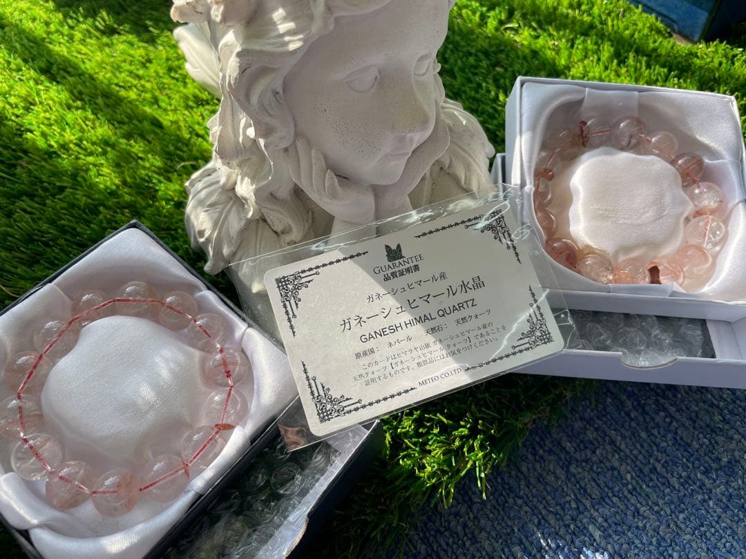 ローズクォーツ ビーズブレスレット ガネーシュヒマール水晶