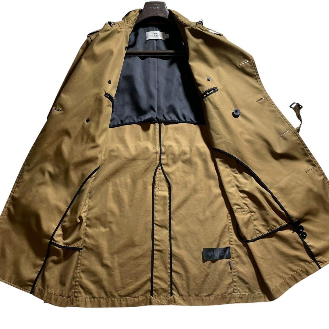 コーチ　coach トレンチコート　ベルト付き　ベージュ　サイズL