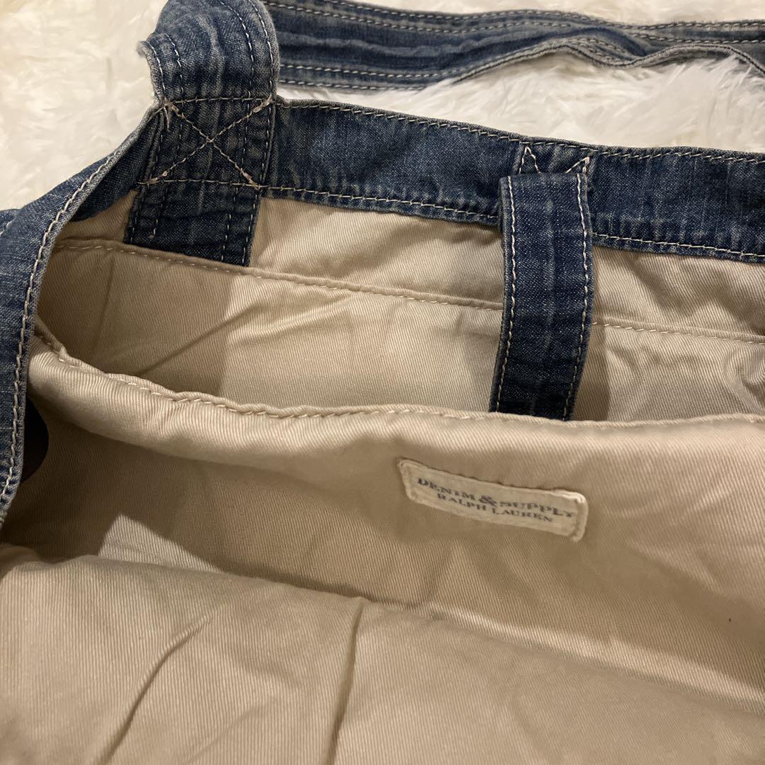 デニム＆サプライ ラルフローレン トート ネイティブ刺繍 ダメージ加工