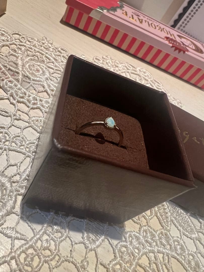 オパールリング　k5 アガット　agete 7号　リング