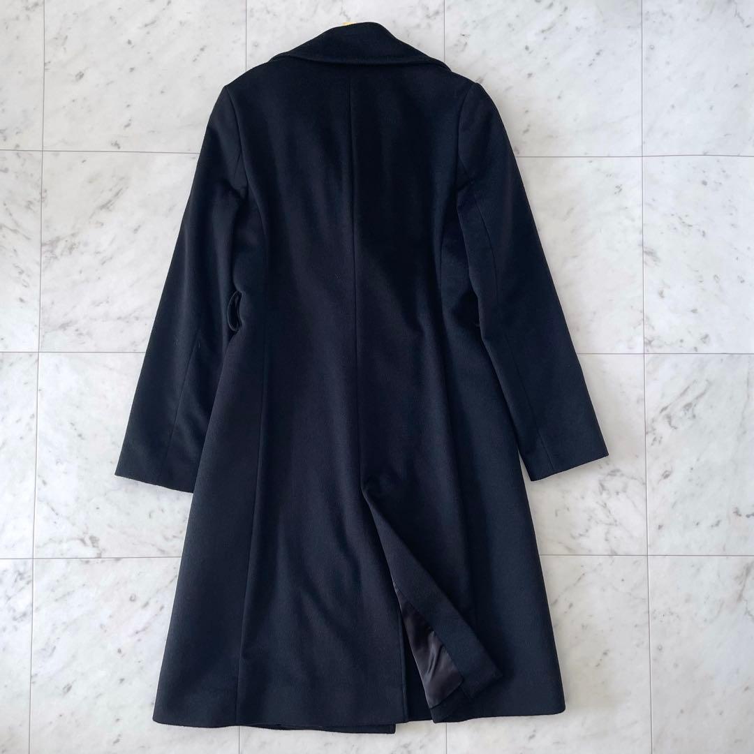 美品＊INED イネド カシミヤ100％ロングコート ブラック ベルト欠品