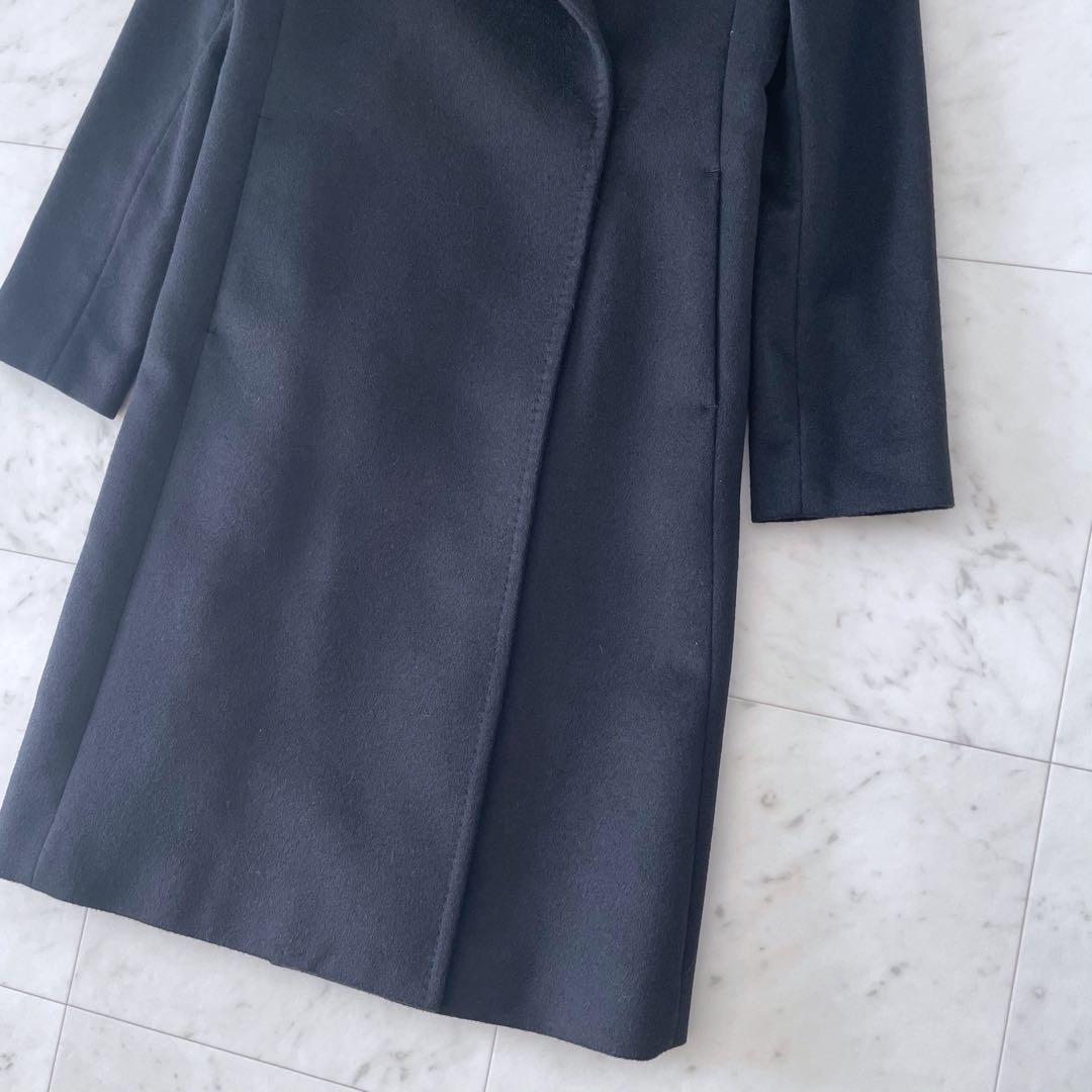 美品＊INED イネド カシミヤ100％ロングコート ブラック ベルト欠品