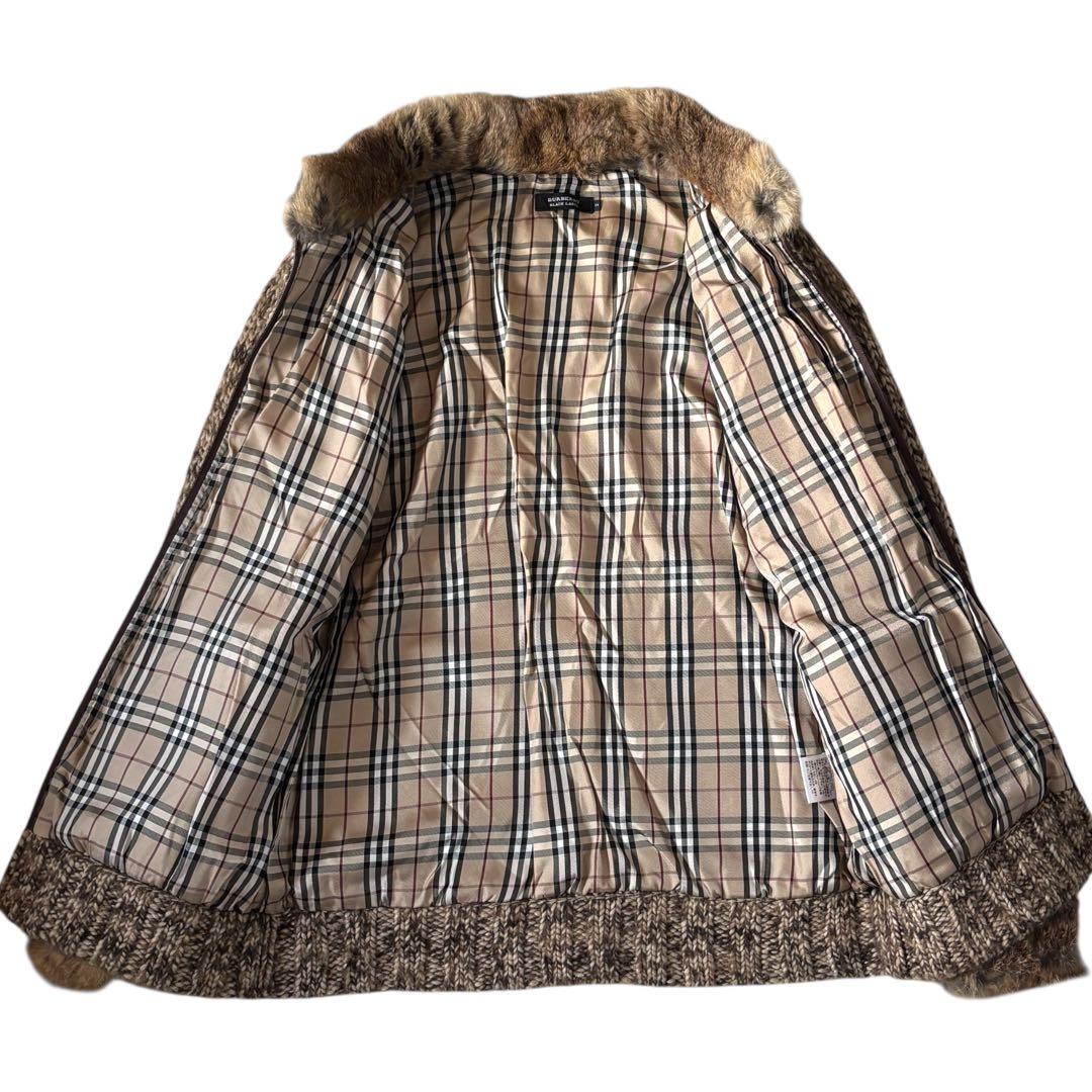BURBERRY バーバリーブラックレーベル ニット ファー ノバチェック