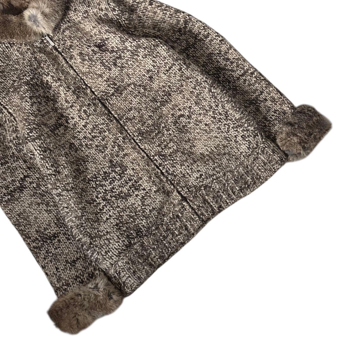 BURBERRY バーバリーブラックレーベル ニット ファー ノバチェック