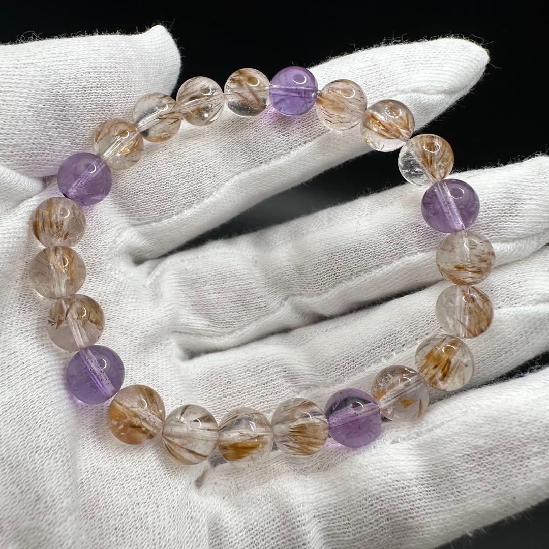 カコクセナイトインアメシスト　ブレスレット