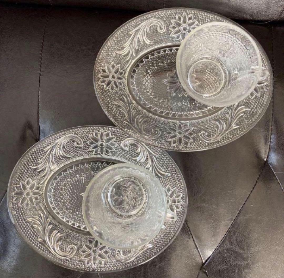 インディアナグラス ティアラ スナックセット スナックプレート 2人分セット