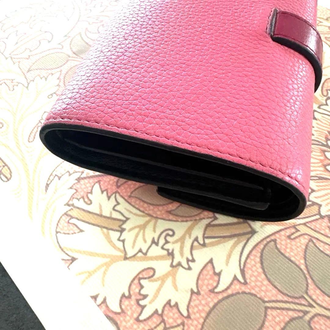 最終値下げ大人気LOEWE 正規品　ロエベ　三つ折り折りたたみ財布ピンク赤レッド