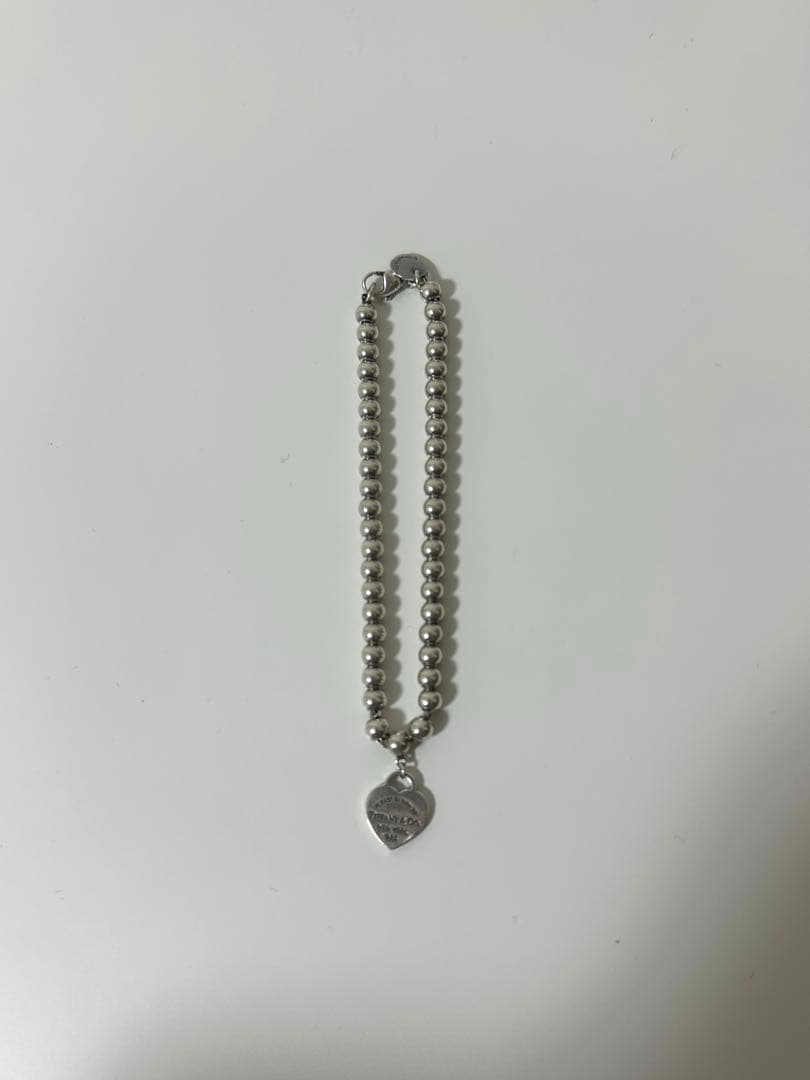 早い者勝ち❗️Tiffany シルバー925 ハート タグ ビーズ ブレスレット