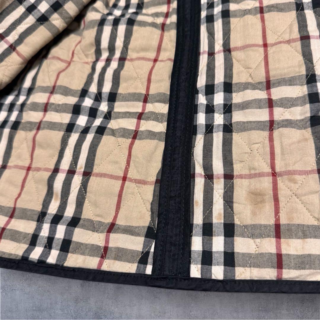 BurberryLondonノバチェック裏地フード付き ロングコートキルティング