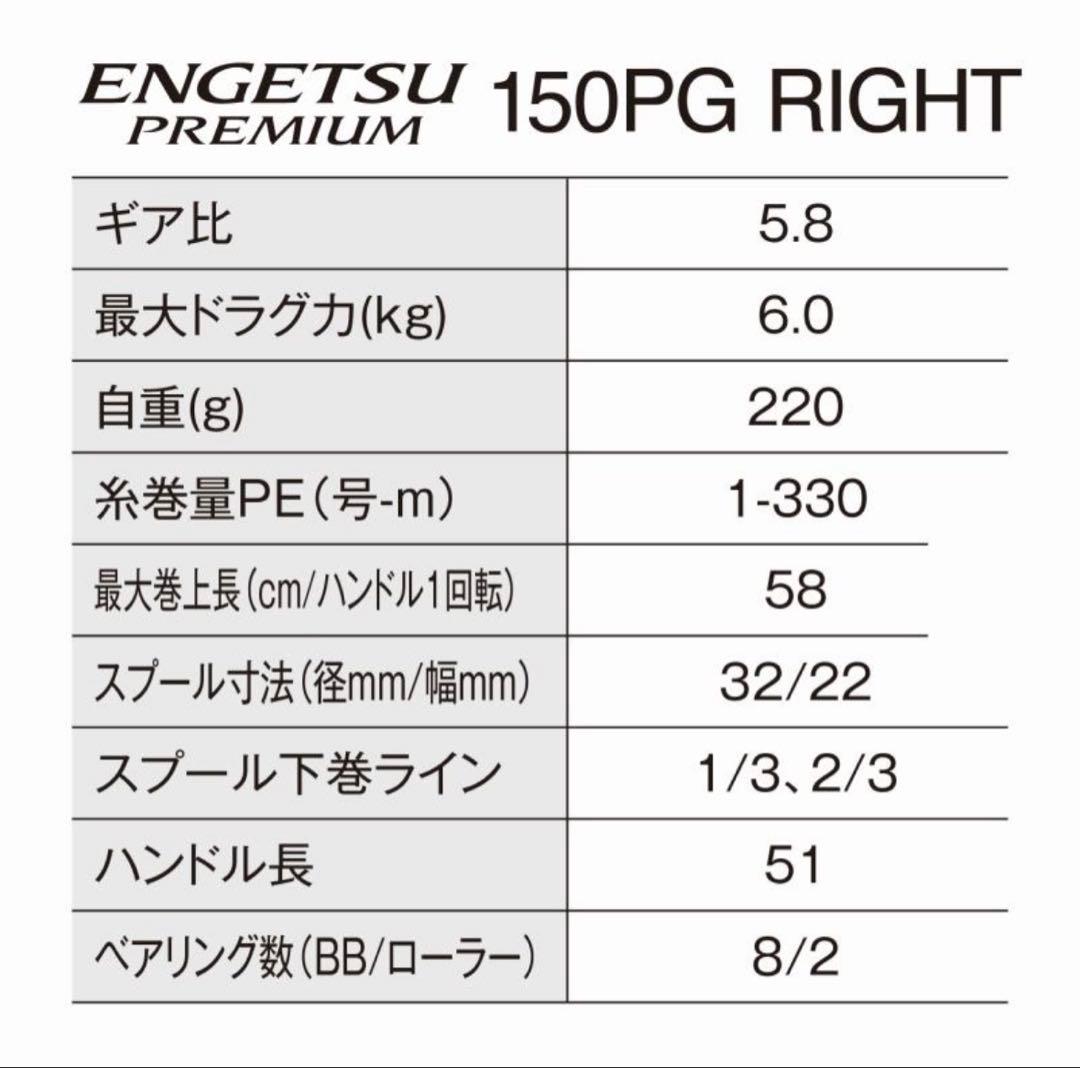 新品未使用　SHIMANO ENGETSU PREMIUM 150PG