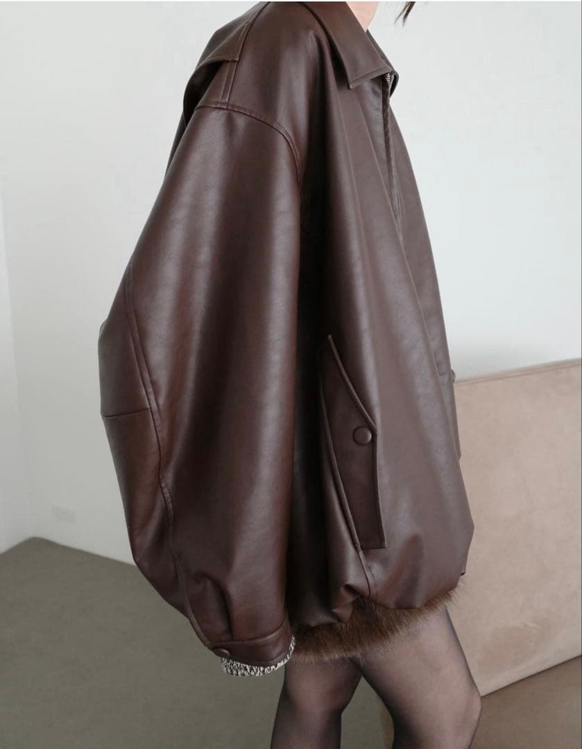 【新品タグ付】CLANE FAKE LEATHER BALLOON JACKET