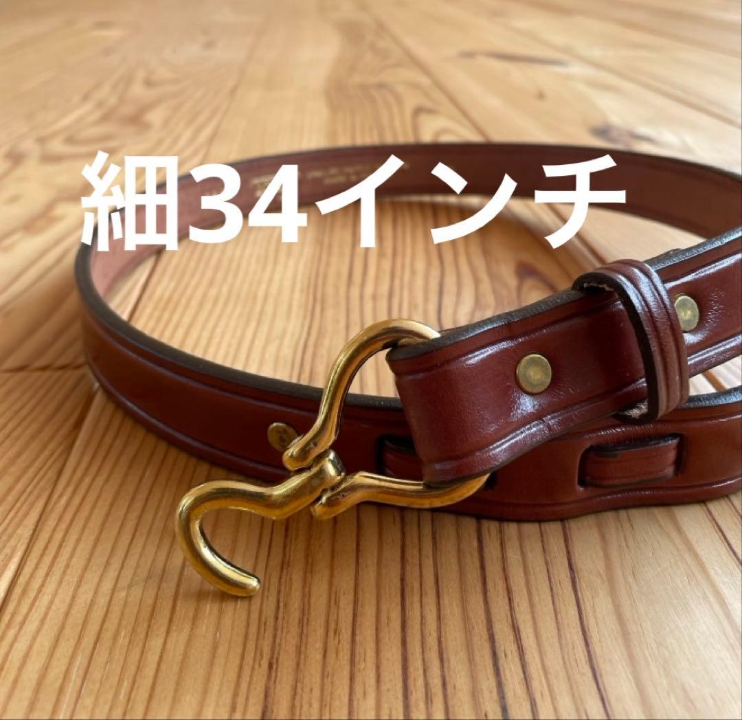 新品 TORY leather 34インチ フック バックル ベルト 幅1インチ