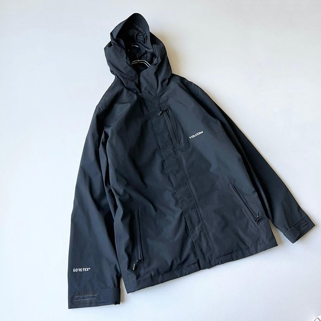 3283【美品】ボルコム　ジャケット ゴアテックス 無地 メンズ スノボ 黒　M