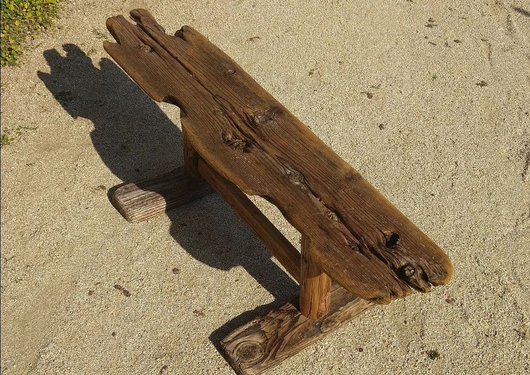 流木ベンチ　ガーデンベンチ　飾り棚　値段交渉可！！