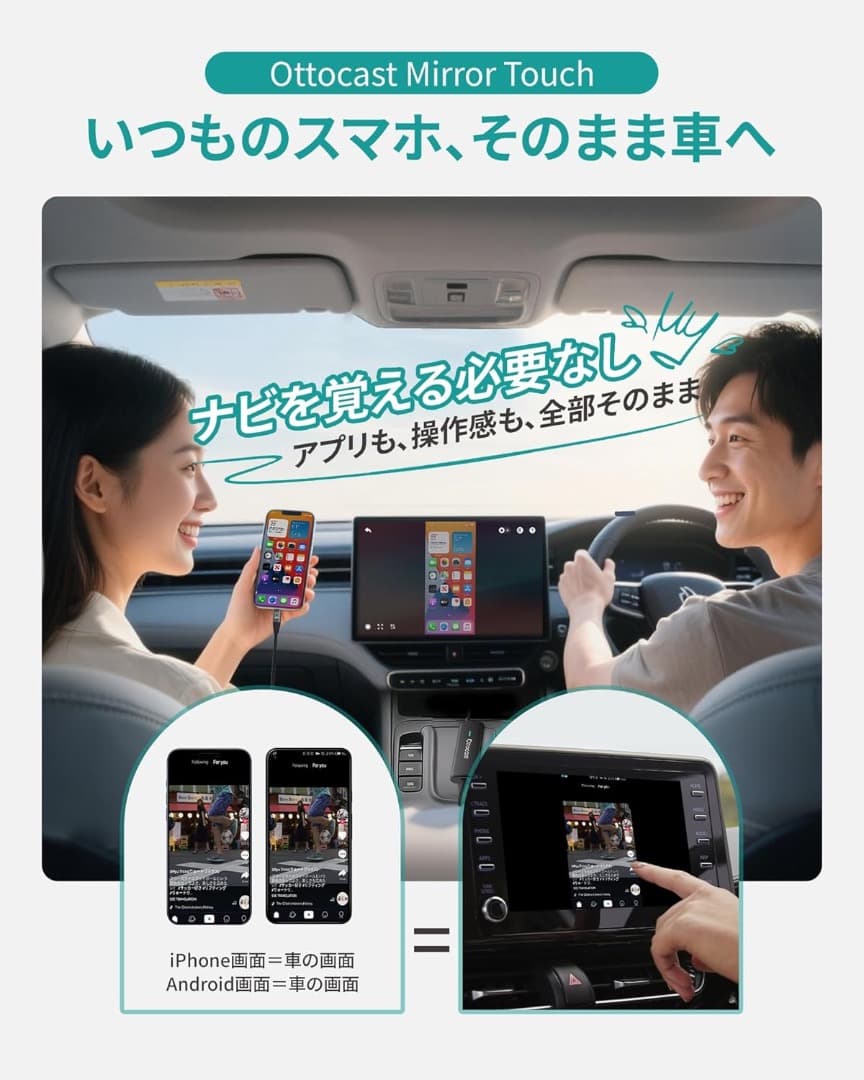 未開封　オットキャスト MirrorTouch ワイヤレスCarPlayアダプタ