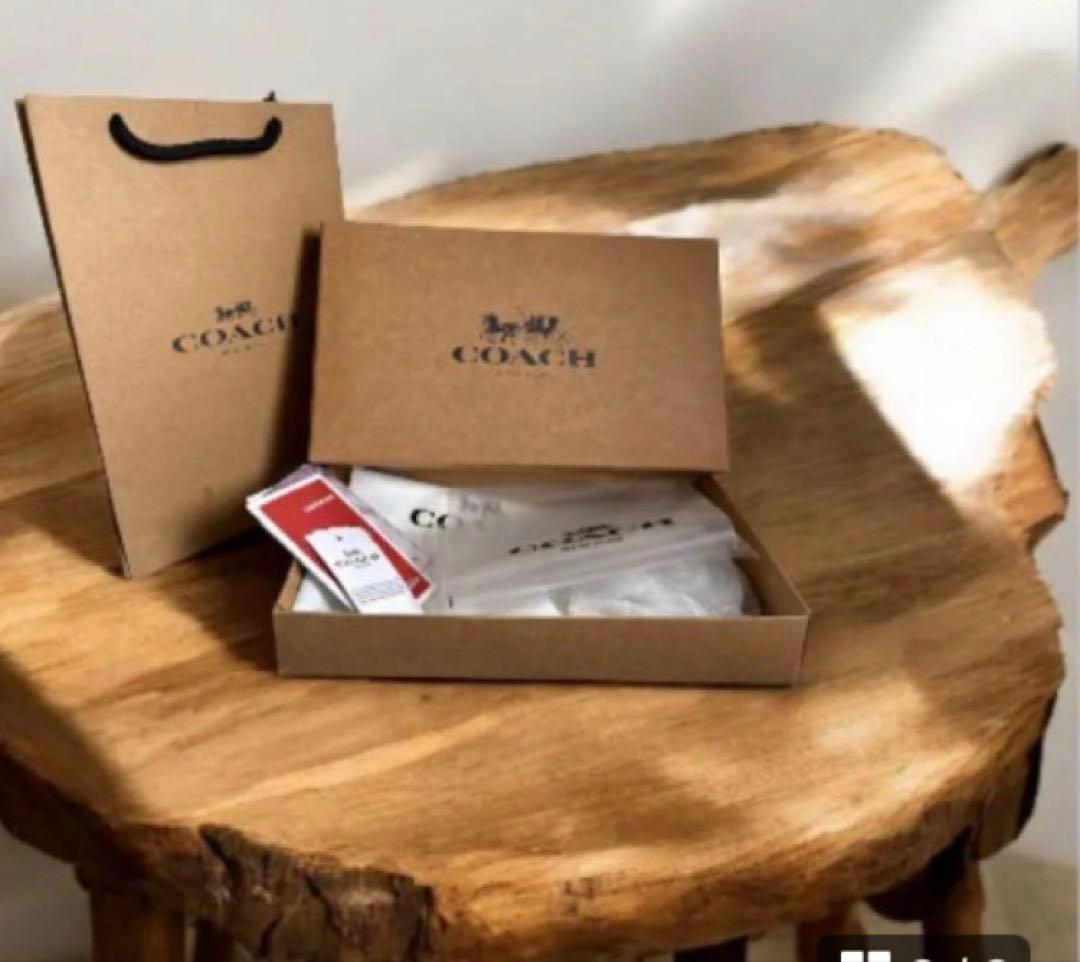 【新品】COACH 二つ折り財布 ブラウン/レッド【新品】