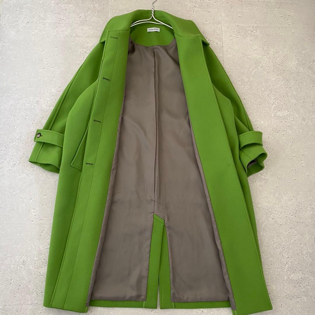 メゾンスペシャル　スーパー140メルトンステンカラーコート　ロングコート　ウール