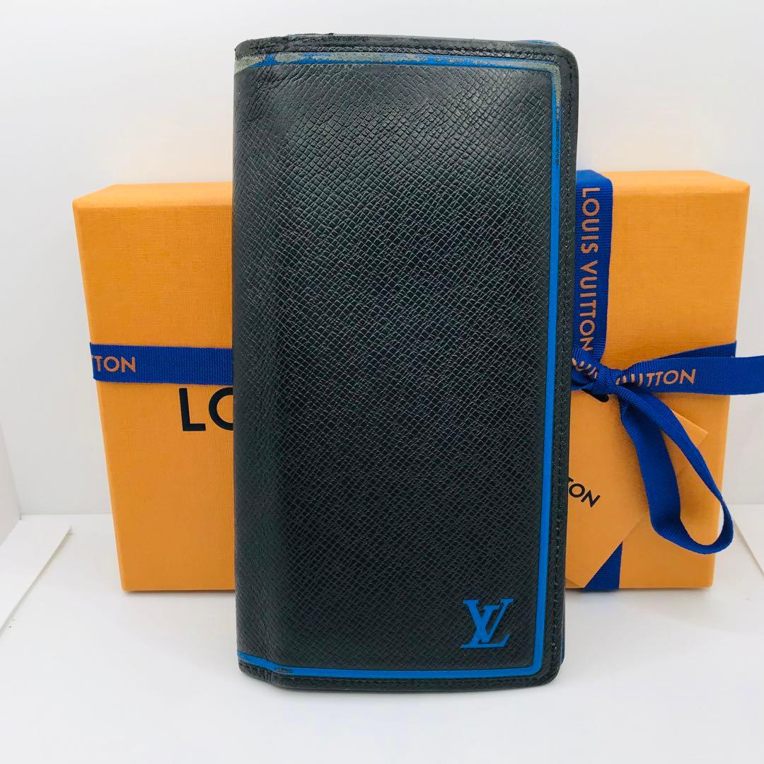 ルイヴィトン✨タイガ ポルトフォイユ プラザ 長財布 ブルーライン 希少 限定
