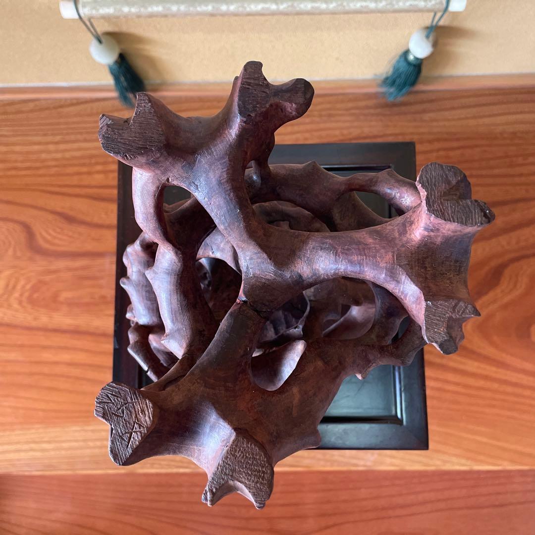 中国古玩 【唐木】根台 根卓天然彫 花台 香炉台 盆栽台【ビンテージ品】昭和