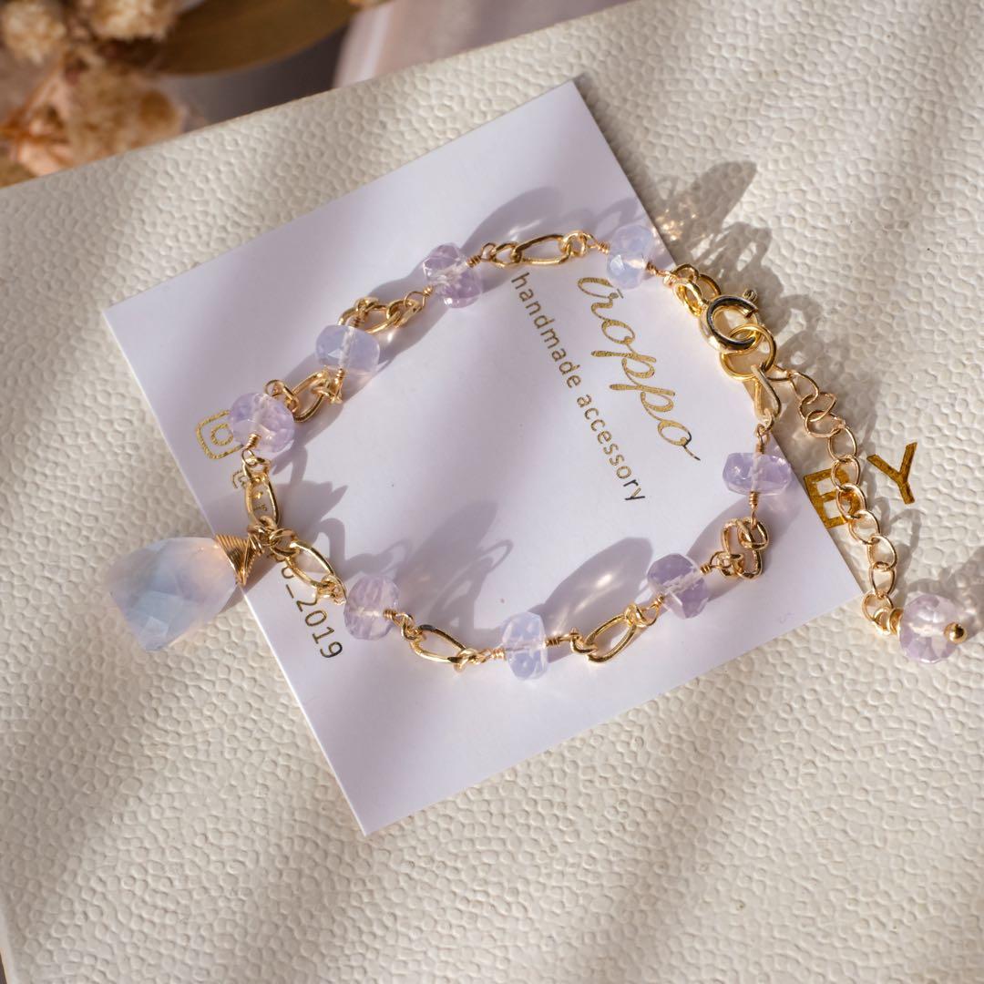 14kgfスコロライトトライアングルブレスレット