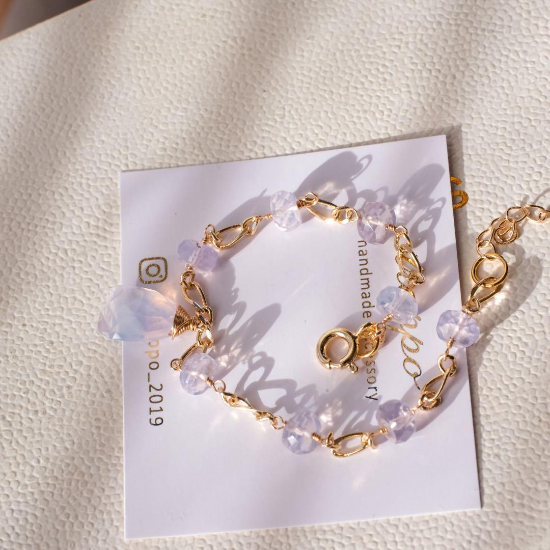 14kgfスコロライトトライアングルブレスレット