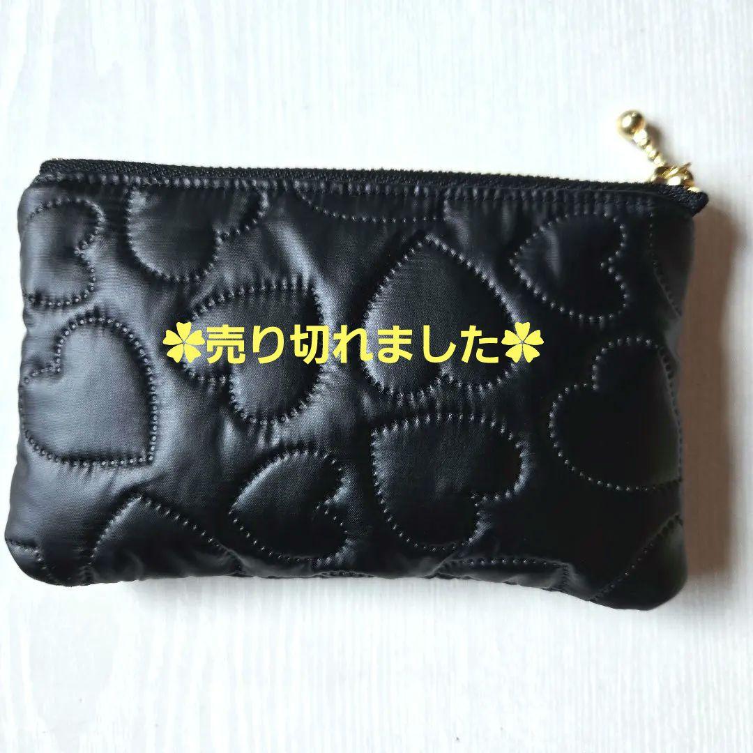 【手作り】ハート柄　圧着キルティング　ポーチ　ハンドメイド