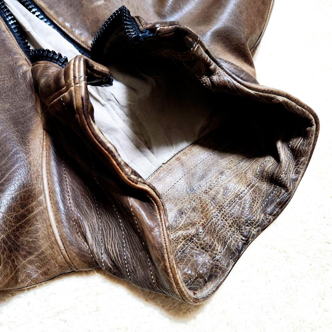G*t様 イサムカタヤマバックラッシュ　本革　シングルライダース　ブラウン　3