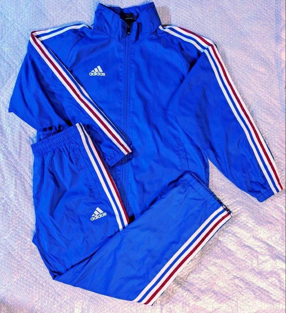 adidas ナイロンジャージ 裏ボア トリコロール Mサイズ 170cm