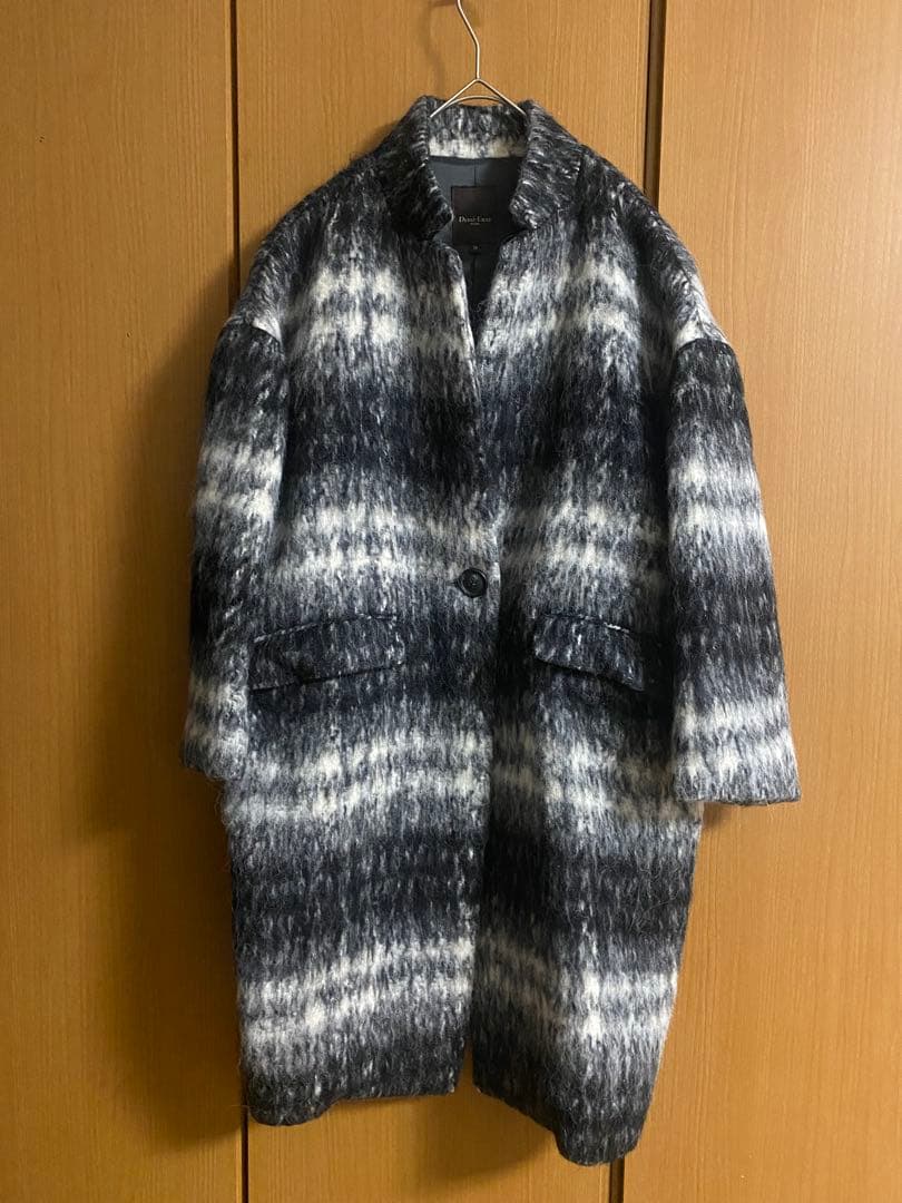 Demi-Luxe BEAMS / シャギー　チェック コクーンコート　アルパカ