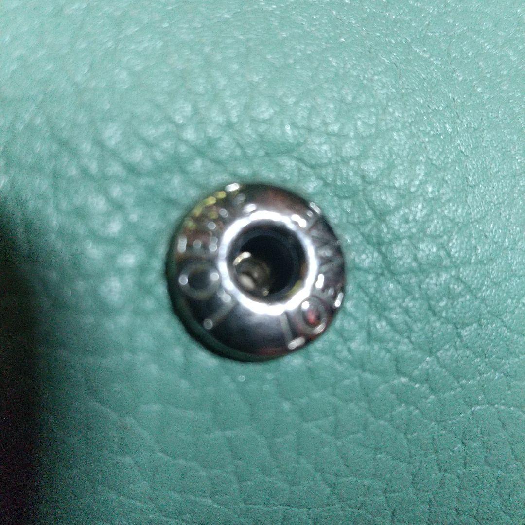 ロエベLOEWEバーティカルウォレットグリーン系 三つ折り財布 レザー