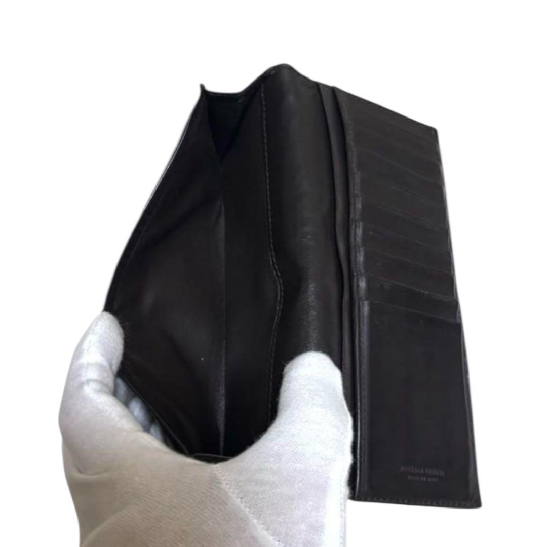 ボッテガヴェネタ　長財布　札入れ　ダークブラウン　イントレチャート　フラップ