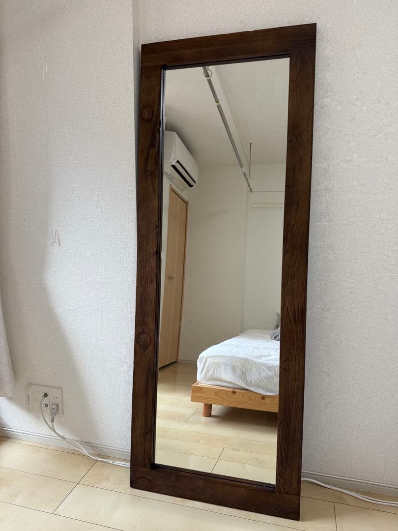 KANADEMONO エルム古材スタンドミラー　160×60