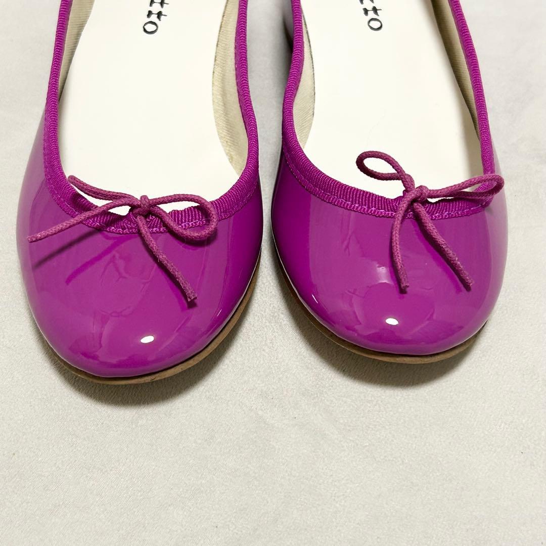 ほぼ新品 レペット カミーユ【38】バレエシューズ 紫 エナメル