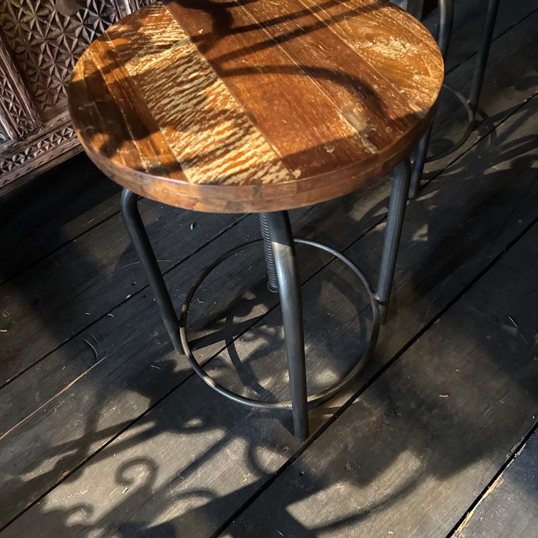 インドアイアンアップダウンスツール 丸座椅子Ｂ