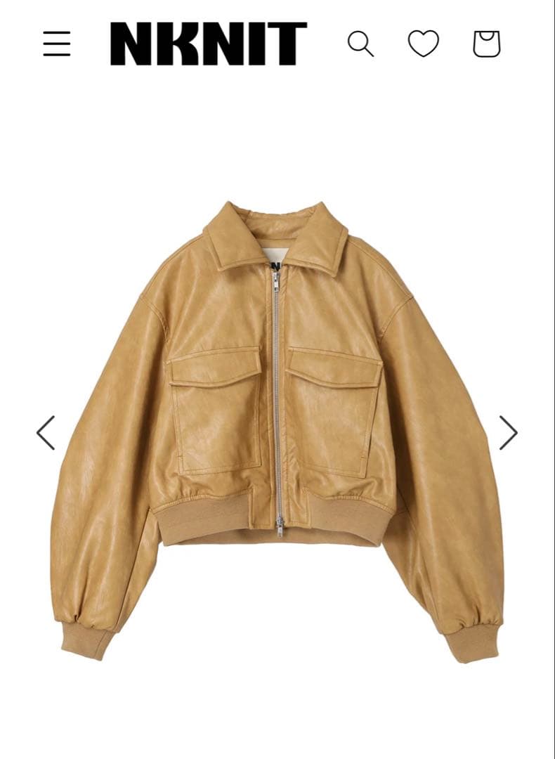 【新品未使用】NKNIT レザー ショート ジャケット キャメル