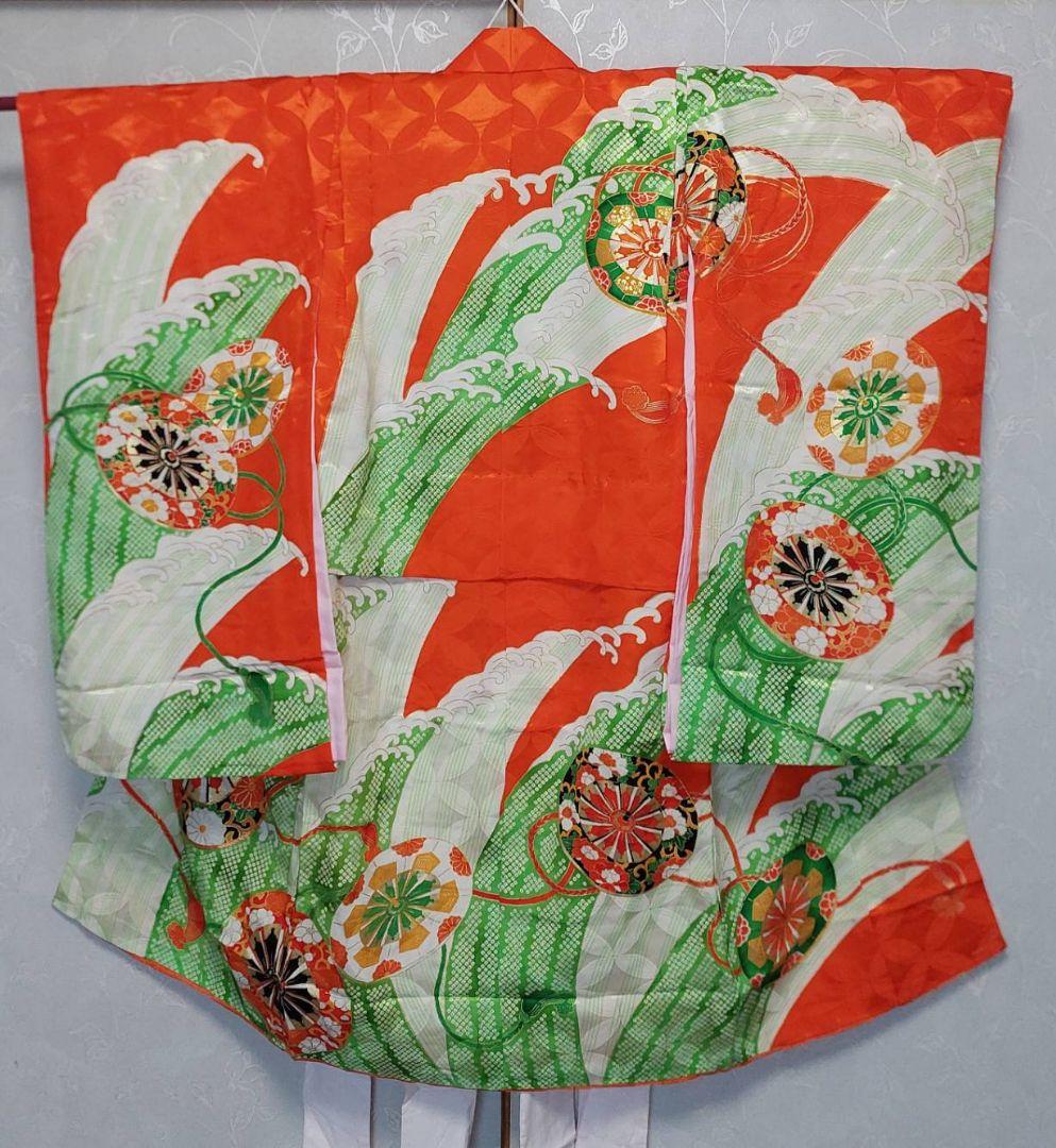 NK5アンティーク子供着物正絹長襦袢付き綺麗美品着丈101センチ裄丈49センチ