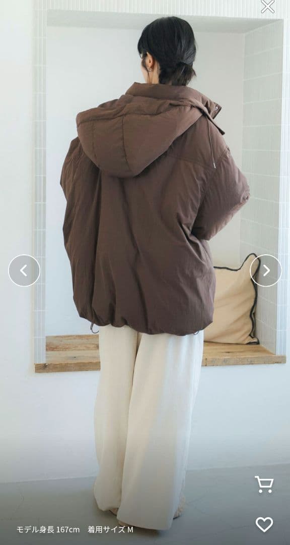 Ungrid　フード付きダウン　今季　ブラウン　S