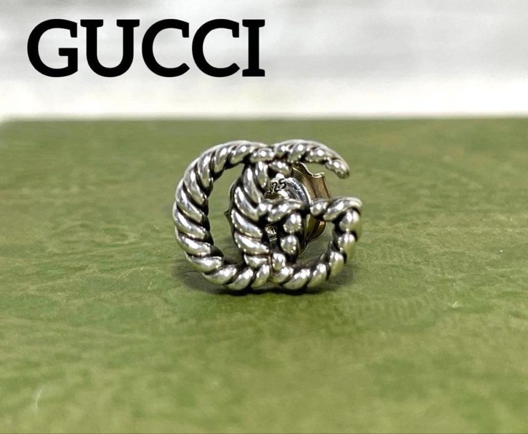 GUCCI ロープデザイン Gロゴ ピアス(片耳用)