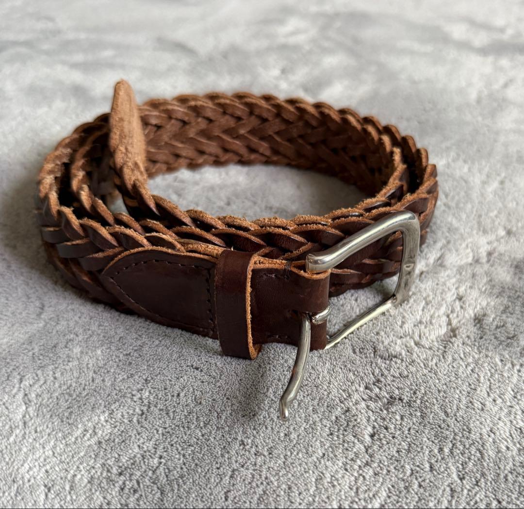 ホワイトハウスコックス30 75 メッシュベルト　ブラウン　茶色